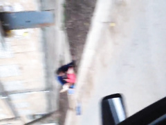 Секс с Машкой на стене многоэтажки