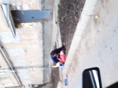 Секс с Машкой на стене многоэтажки