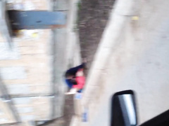 Секс с Машкой на стене многоэтажки