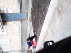 Секс с Машкой на стене многоэтажки