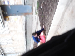 Секс с Машкой на стене многоэтажки