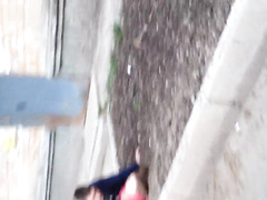 Секс с Машкой на стене многоэтажки