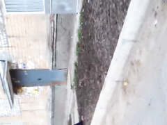 Секс с Машкой на стене многоэтажки